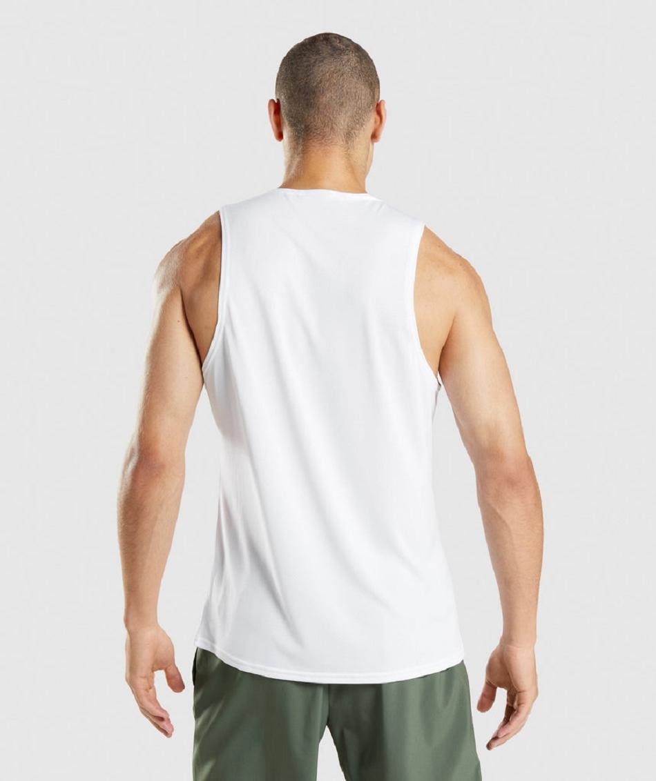 Camiseta Tirantes Gymshark Arrival Hombre Blancas | CO 3170JPQ